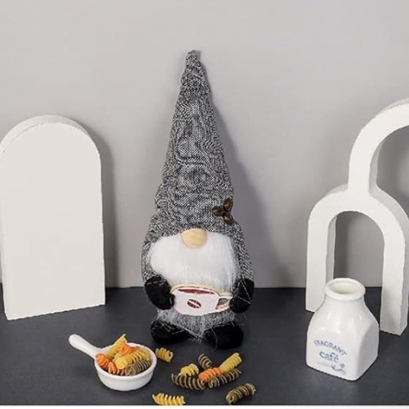 NWT Adorable Adjustable Hat- Gray Coffee ☕️ Gnome Decoration - Picture 13 of 14